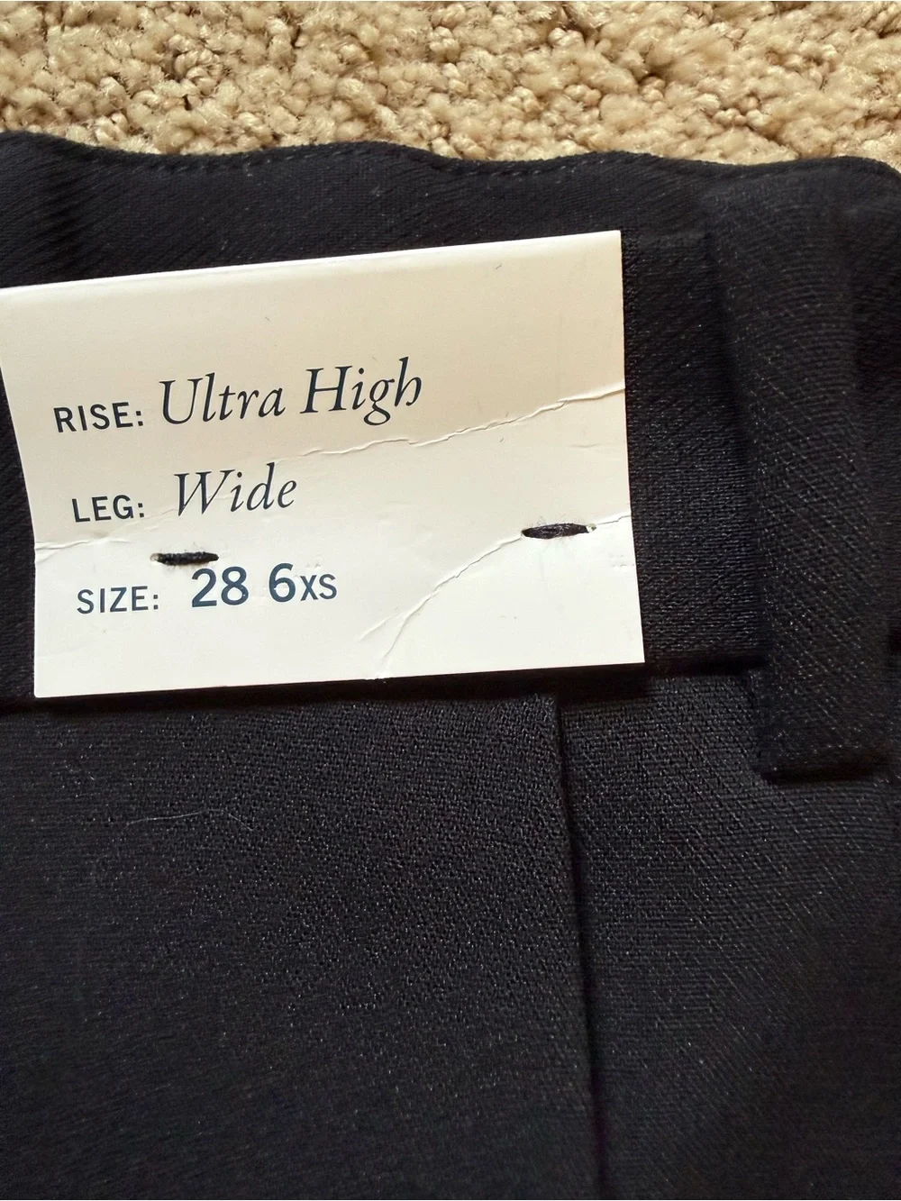 Abercrombie & Fitch Black Wide-Leg Pleated Trousers